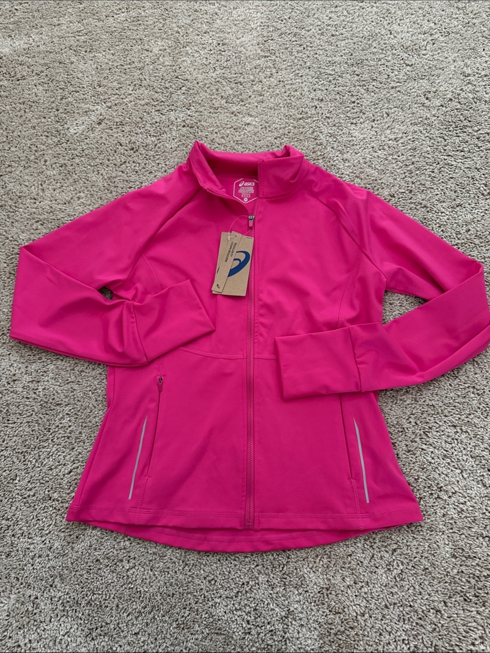 Asics Bright Pink Full-Zip Utility Jacket